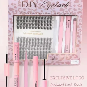Private Label Russian Volume DIY Lash Clusters Hybrid Texture Mixed 8 16mm Semi Handmade Individual Segmented Synthetic Eyelash