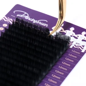Private Label Russian Volume Eyelashes C D Curl 0.03mm Auto Fans Lashes Raw Dark Matte Volume Eyelash Extensions