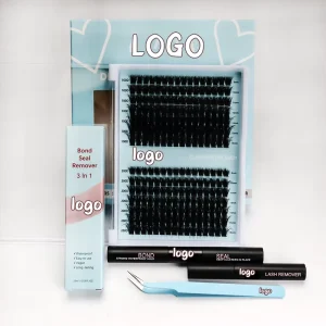 Private Label Segment Cluster Lashes D Curl 8-16mm Fluffy Cluster Band Lash Extension Kit