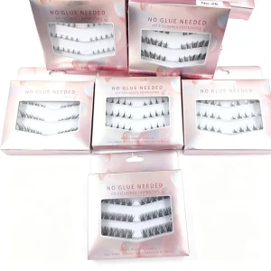 Private Label Self Adhesive Eyelashes No Glue Soft Synthetic Lashes Natural Strip Lashes for Beauty Salon