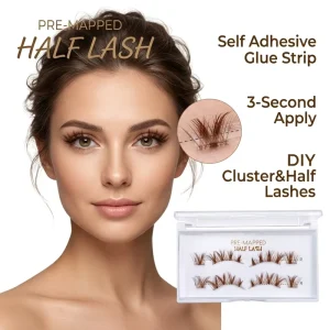 Private Label Self adhesive Eyelashes Glue free DIY Half Lashes & Clusters Set Transparent Band Custom Logo Lash Vendor Factory
