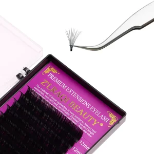 Private Label Silk Cashmere Eyelash Extensions Supplies Dark Soft Matte Lash Trays Promade Lash Extension Fans