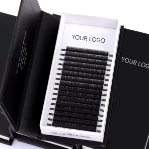 Private Label Silk Individual Faux Mink 0.03 0.05 Soft Dark Black Volume Lash Tray Supplier Fluffy Cashmere Eyelash Extension