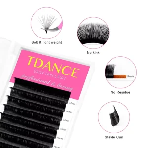 Private Label Silk Korean PBT Faux Mink Matte Volume Individual Eyelash Extensions Lashes Natural Long Easy Fan