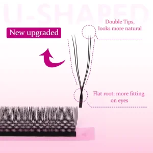 Private Label Silk Lashes Narrow 7mm YY U Lash 0.07 Premade Fanned Eyelash Extensions 2D 3D 4D 5D CC Curl Eyelash Trays