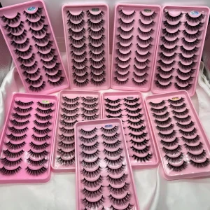Private Label Silk Mink Eyelash Extensions Silk 6D Natural False Lashes Faux Mink Lashes