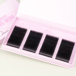 Private Label Silk Mink Mega Volume Lash Trays Fanning Matte Black Classic Natural Long Easy Fan Eyelash Extensions Supply