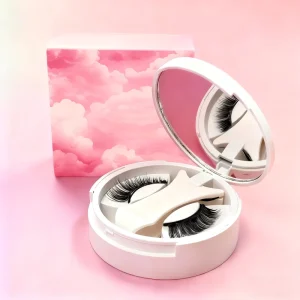 Private Label Soft Magnetic Clip On Full Strip Eyelashes No Glue Technology Full Coverage False Eyelashes Set