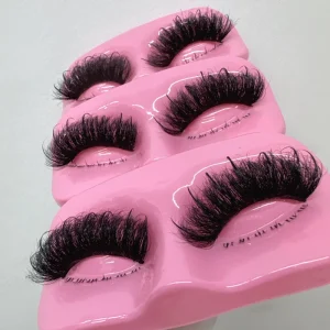 Private Label Spike Wispy Top and Bottom Natural Eyelashes 100% Real Mink Handmade Strip Lashes Look Like Extension