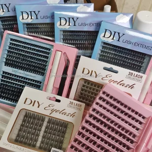 Private Label Synthetic Hair Cluster Lashes Individual DIY Segment Lashes Kit Eye Lash Extensions for Makeup