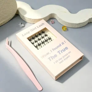 Private Label Synthetic Hair Handmade 3D Effect Press Fairy Cluster Lashes Pre Glued Waterproof 7 15 Days Self Eyelash