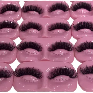Private Label Top and Bottom Strip Lashes Look Like Extension 25mm Spike Wispy Eyelashes Handmade Fluffy Mink Lash