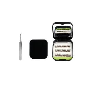 Private Label Travel Press on Lash Clusters Kit Hold 7 15 Days Waterproof Fluffy Pre Glued Self Adhesive Cluster Lash
