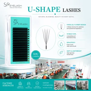 Private Label U Shape YY Lash 3D 4D 5D Parallel Fans Lash Extensions 0.07mm Custom Lashes OEM