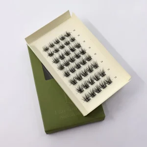 Private Label Vegan Cruelty Free Handmade Lash Clusters Glueless Self Adhesive Reusable 3D Effect Eyelash Press Cluster 7 15 Day