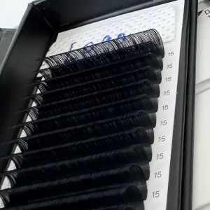Private Label Velvet Black Easy Fan Eyelash Extension 8 15mm Mixed 1 Second Fan Lashes Soft Cashmere Lash Extensions