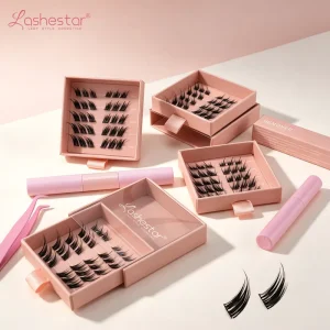 Private Label Wispy Volume Cluster Lashes Individual Eyelashes DIY Cluster Lashes Kit