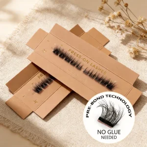Private Label for Mink Cluster Full Strip Eyelashes Natural Style 3D Effect Self adhesive Cruelty Free False Eyelashes Made