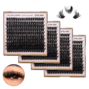 Private Label logo 200D DIY Cluster Eyelashes Private Label DIY Segment Lashes Cluster Kit Eye Lashes Clusters Vendor
