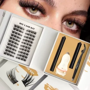 Private Label logo Fluffy DIY Cluster Eyelashes Segment Lashes Cluster Kit Eye Lashes Clusters Vendor Custom Logo