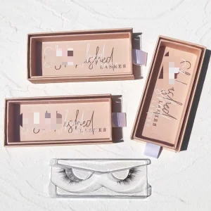 Private Labels Empty Box Nude Color Luxury Mink Eyelashes clear Front PVC Box