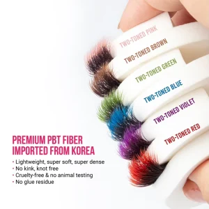 Private Logo Colorful Lash COLLECTION Lash Extension Korean PBT Fiber Cashmere Matte Lash Boxes Eyelash Extensions
