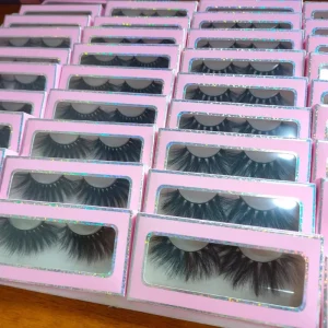 Private Logo Custom Lash Boxes Hand Made Mink Lashes 25mm 3D Mink Eyelashes