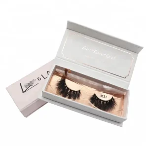 Private Logo Full Strip Handmade Black Cotton Band Eyelashes for 25mm 3D Mink Eyelash Natural Black High Quality