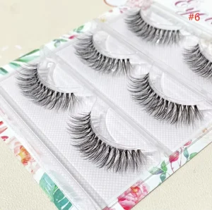 Private Logo Individual Clear Band Natural Vegan Eyelash Full Strip Segmented Lashes Strip Lashes