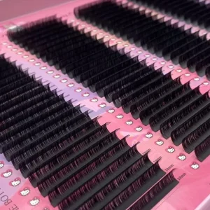 Private Velvet Volume Lash Tray Fluffy Dark Matte Black Cashmere Lash Extensions Trays Custom Logo Lash Extensions