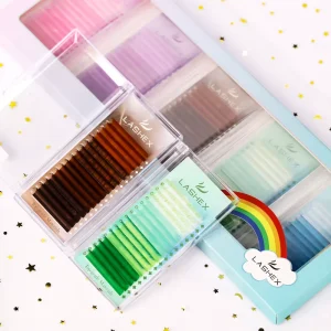 Private logo Colorful Lash Series Lash Extension Brown Collection Cashmere Matte Lash Boxes False Eyelash Extensions