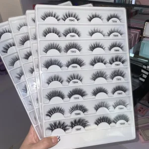 Private logo Lashes 16 18MM 3D 5D Wispy Mink Fluffy Mink Eyelash Private Label Mink Lashes Russian Full Strip Eyelashes