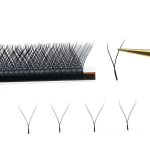 Professional 0.07 Yy Lash Extensions Brown Eyelashes Y Shape C D Curl