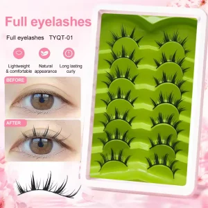 Professional 3D Faux Mink Eyelash Natural Wispy Full Strip Lashes 7 Pairs Pack Dramatic Volume Fluffy False Eye Lashes Reusable