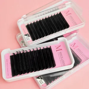 Professional B Curl Lash Extensions 18mm Length Fan Shaped Eyelashes