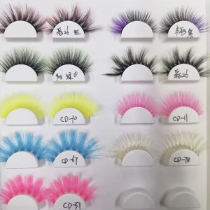 Professional Beautiful Lash with Colorful Lashes Purple Details Custom Color Eyelashes Silk Colorful Lashes for Party