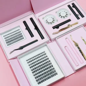 Professional Cluster Lashes Spiky Eyelash Extensions 40D 80D DIY Individual Lashes Thin Flexible Band for Home Application