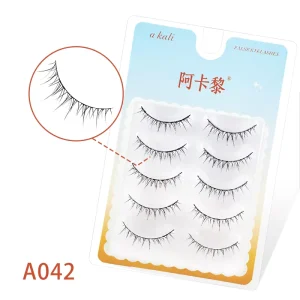 Professional Custom Handmade 5-Pair False Eyelashes Black Cotton Band 20mm Length Reusable Cruelty-Free Custom Logo Option