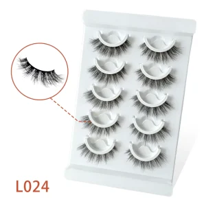 Professional Custom Handmade 5 Pairs Full Strip Eyelashes Set Natural Style Reusable Cruelty Free High end Fiber Black Eyelash