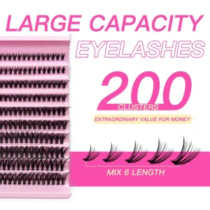 Professional DIY Eyelash Extension Kit Segmented Lashes Natural Wispy Cluster Lashes Mixed Length 8-16mm Individual Eye Lashes