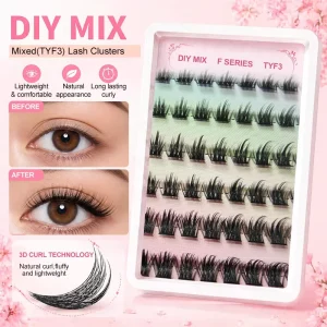 Professional DIY Individual Lashes Extensions Natural Fluffy Cluster Eyelashes Mega Volume Lash Trays Classic Lash Extensions