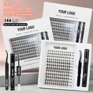 Professional Handmade Dramatic Volume DIY Cluster Lash Kit Bond Seal Glue Ultra Thin Fiber 8 16mm Segmented Salon