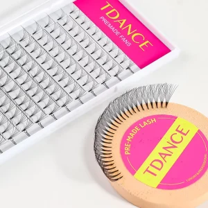 Professional Handmade Korean PBT Fiber Pre Made Fan Eyelashes Short Stem Lashes 3D 10D Large Tray Mega Volume Eyelash Extensions