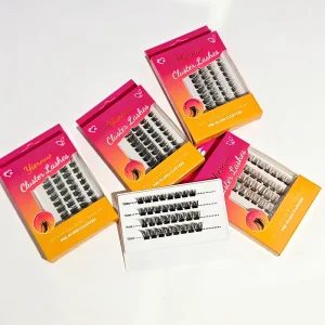 Professional Handmade Press Lashes Natural Style Self Adhesive Eyelash Cluster Easy Wear Premade Glue Free Fan Lashes