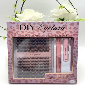 Professional Handmade Synthetic Hair Eyelash Extension Kit Individual Lash Clusters for DIY Cluster Lashes Fan