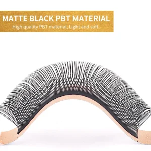 Professional Individual Lash Extensions Matte Black PBT Fiber Lashes Low Shedding Salon Grafting Lashes