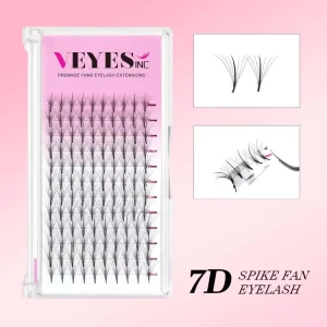 Professional PBT Spike Eyelash Extensions 3D 4D 5D 7D 10D 12D Russian Volume Fans CD Curl Premade Matte Clover Lashes Long