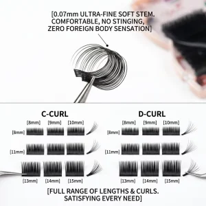 Professional Salon Silk Eyelash Extensions 1s Blooming Natural Volume Lash Dense Style Dark Matte Black Stock Low MOQ 10 Custom
