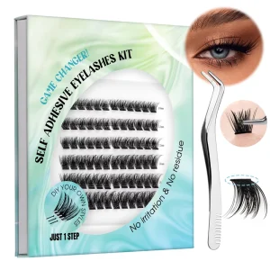 Professional Self Adhesive DIY Lash Segment Eyelash Faux Mink Thin Clear Band Diy Pre Cut Lash Fluffy Pre Glued Cluster Lash