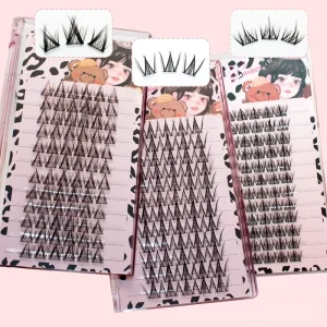 Professional Synthetic Hair Handmade Natural Soft False Eyelashes Bulk Pack Multi Design Cat Ear Sunflower Individual Cluster